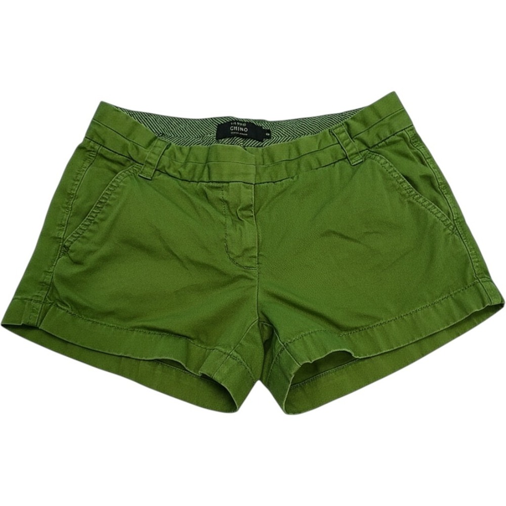 J. Crew Chino Shorts Size 0 Green Preppy Summer Casual Classic Twill